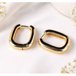 Plated Rectangular Hoop Earrings
