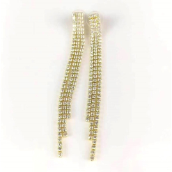 Plated Gold Diamanté Stud Earrings