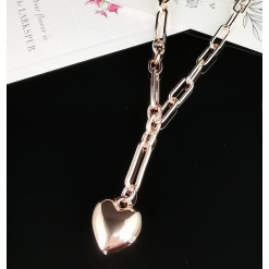 Plated Heart Fob Necklace 60cm
