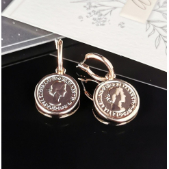 Plated Rose Gold Coin Earrings