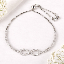 Plated Infinity Crystal Bracelet