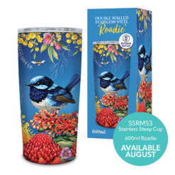 Stainless Steel Travel Mug - Floral Fairy Wrens