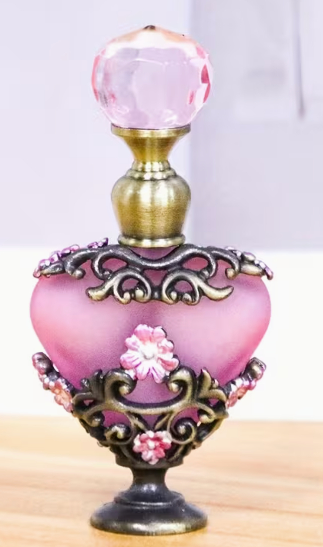 Vintage 4ml Crystal Heart Shaped Bottle