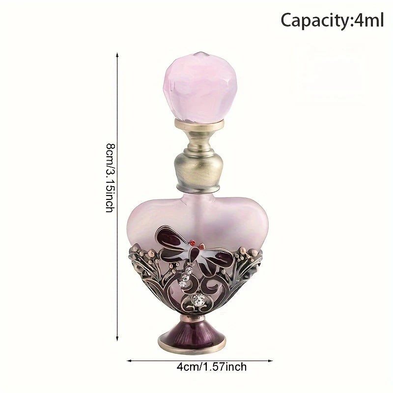 Vintage 4ml Crystal Heart Shaped Bottle