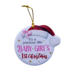 TSK Christmas Sentiment Plaque - Baby Girl's First Christmas
