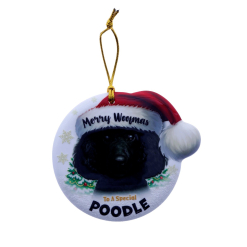 TSK Christmas Sentiment Plaque - Black Poodle