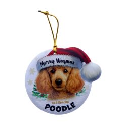 TSK Christmas Sentiment Plaque - Brown Poodle