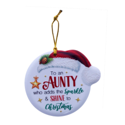 TSK Christmas Sentiment Plaque - Aunty
