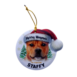 TSK Christmas Sentiment Plaque - Staffy