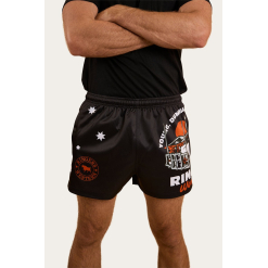 Young and Dumb Mens Footy Short - Black/Orange