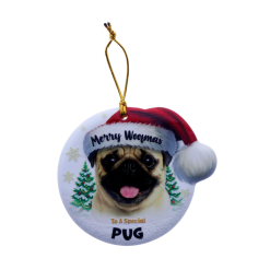 TSK Christmas Sentiment Plaque - Pug
