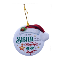 TSK Christmas Sentiment Plaque - Sisters