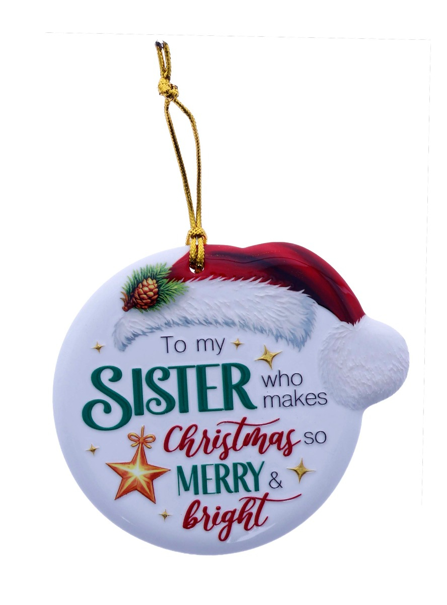 TSK Christmas Sentiment Plaque - Sisters