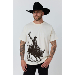 Dust Devil Mens Loose Fit T-Shirt - Off White