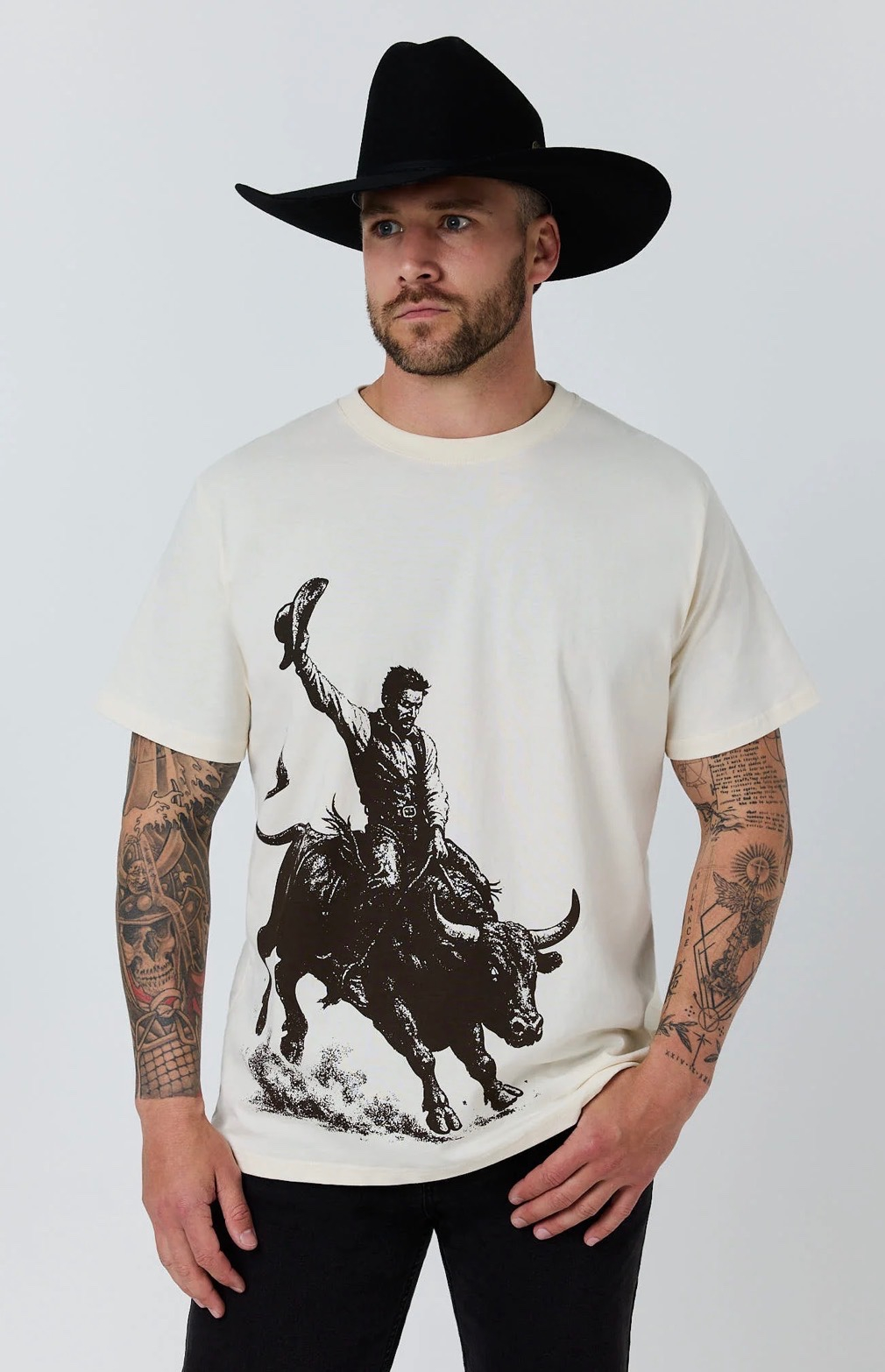 Dust Devil Mens Loose Fit T-Shirt - Off White