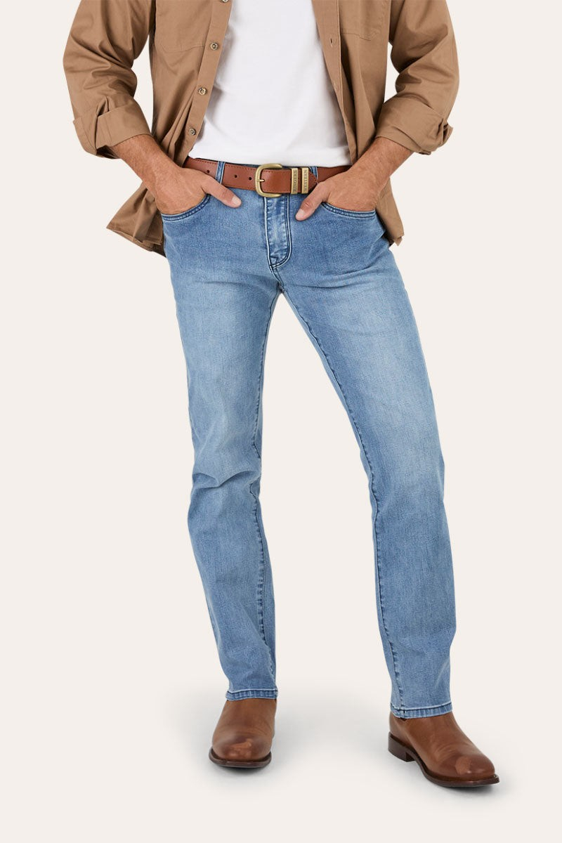 Mitchell Mens Straight Leg Jeans - Light Blue