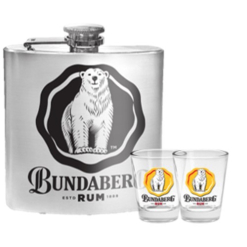 Bundaberg Flask & Shot Glass Gift Pk