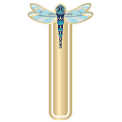 Gold metal and enamel bookmarks - Dragonfly