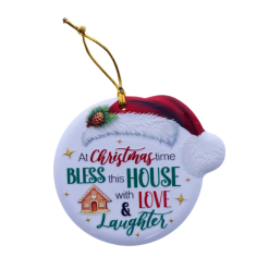 TSK Christmas Sentiment Plaque - Bless This House With Love