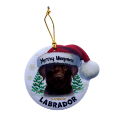 TSK Christmas Sentiment Plaque - Chocolate Labrador