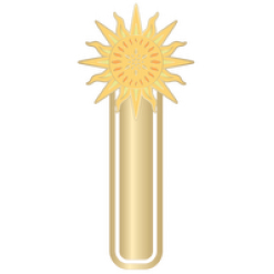 Gold metal and enamel bookmarks - Sun