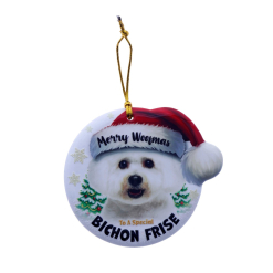 TSK Christmas Sentiment Plaque - Bichon Frise