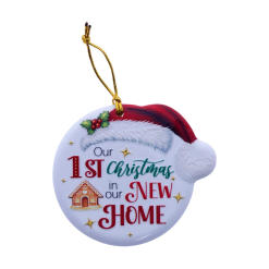 TSK Christmas Sentiment Plaque - Our First Christmas In New Home