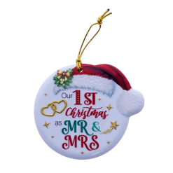 TSK Christmas Sentiment Plaque - First Mr And Mrs