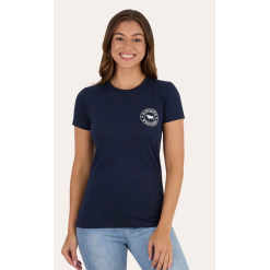 GEC Sig Bull Womens Classic Fit T Shirt - Navy with White Print