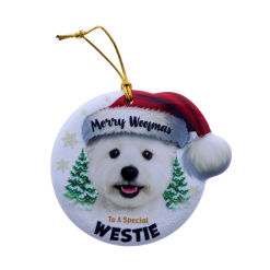 TSK Christmas Sentiment Plaque - Westie