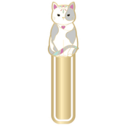 Gold metal and enamel bookmarks - Cat