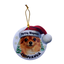 TSK Christmas Sentiment Plaque - Long-Hair Chihuahua