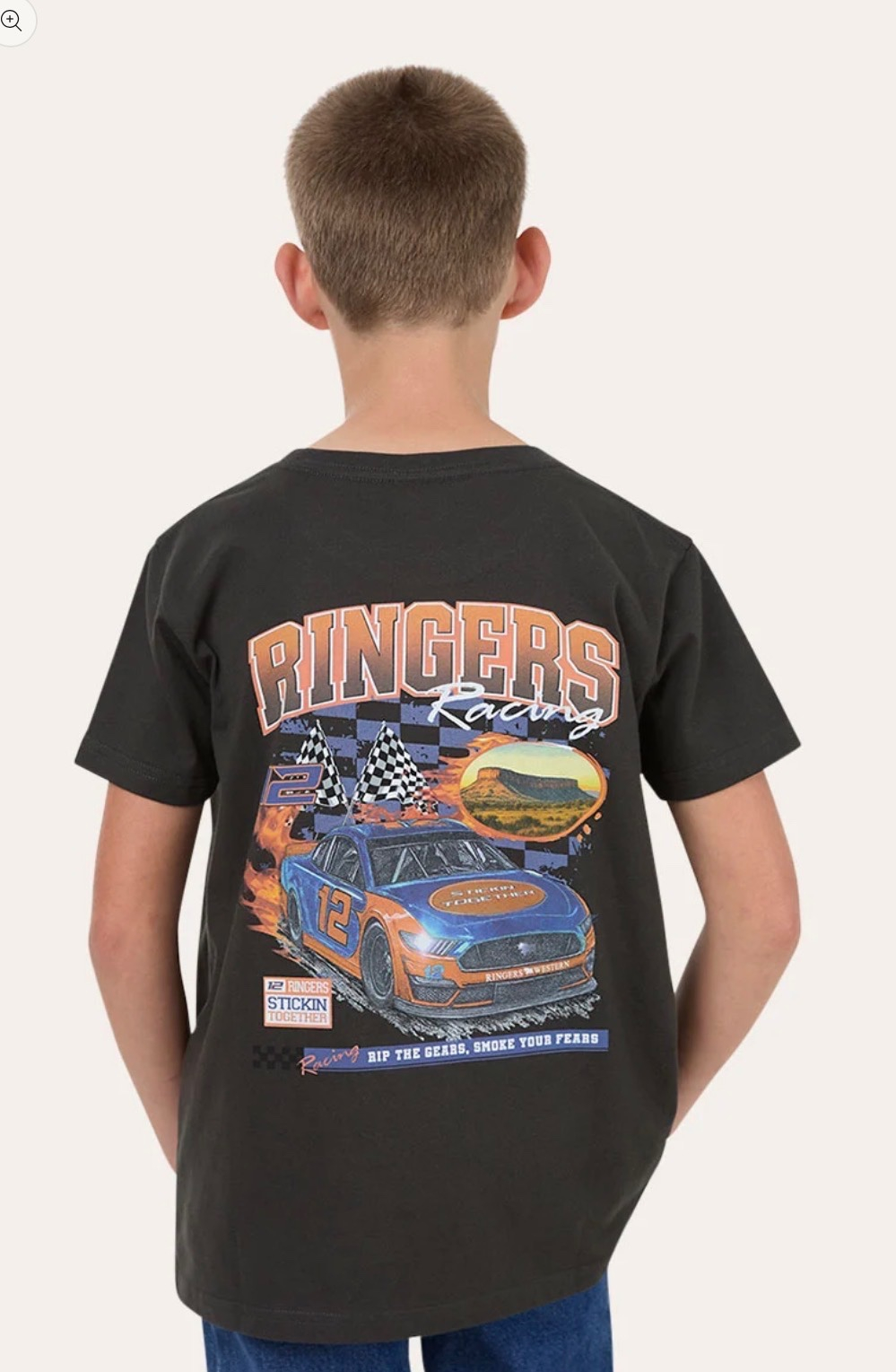 Ringers Racing Youth Boys T-Shirt - Charcoal - Image 2