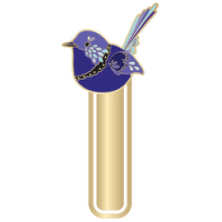 Gold metal and enamel bookmarks - Blue Jay