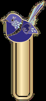 Gold metal and enamel bookmarks - Blue Jay