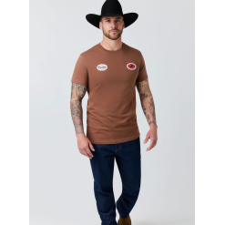 Grayson Mens Stock Fit T-Shirt - Washed Saddle Brown