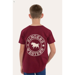 Signature Bull Kids Classic T-Shirt - Plum / Beige