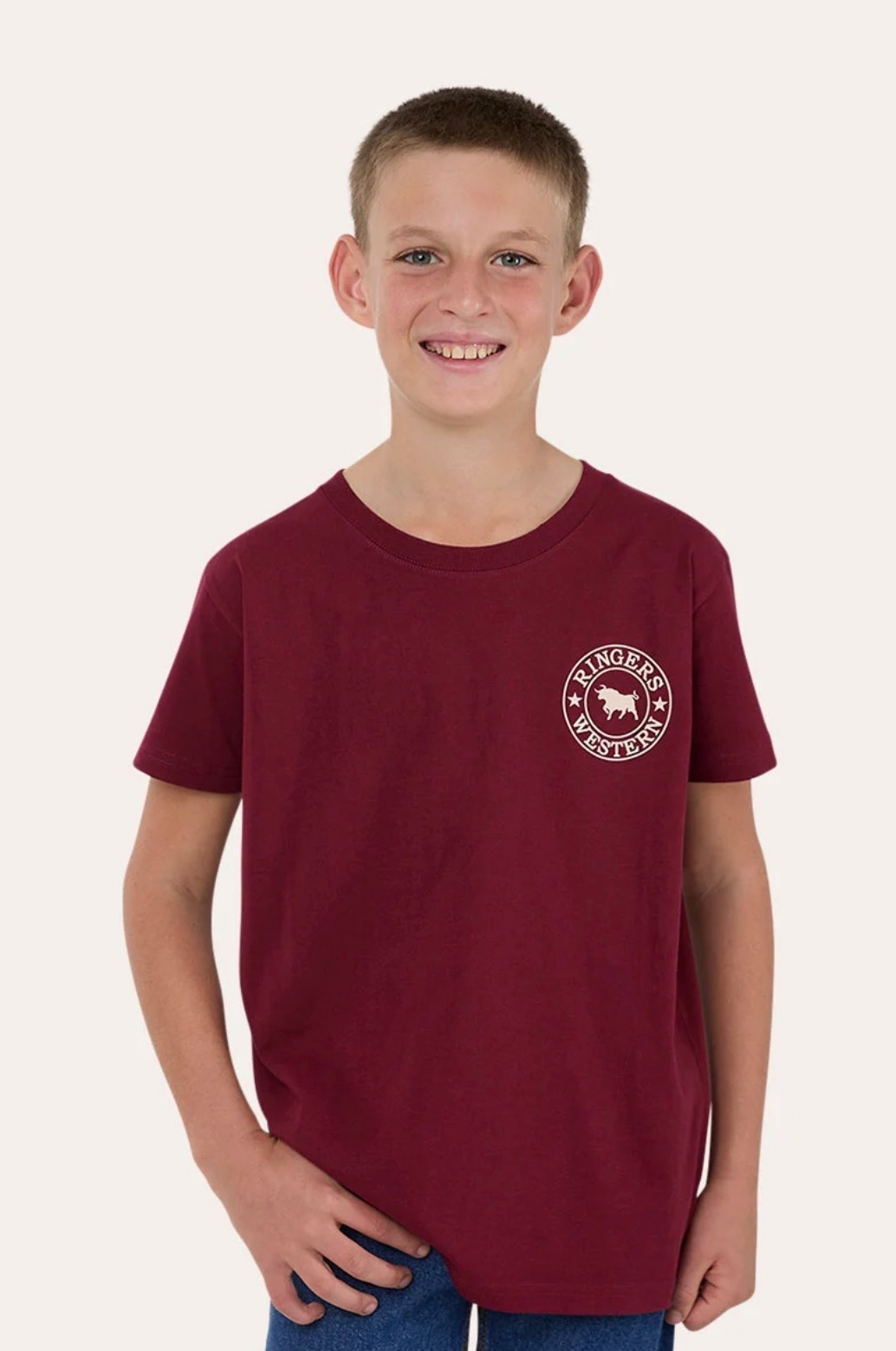 Signature Bull Kids Classic T-Shirt - Plum / Beige - Image 2