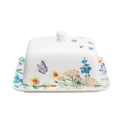 MW Fluttering Meadow Butter Dish 17.5x13x11cm Gift Boxed