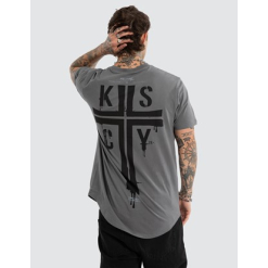 Cloak Dual Curved Tee - Charcoal