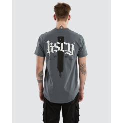 Division Dual Curved Tee - Steel Grey