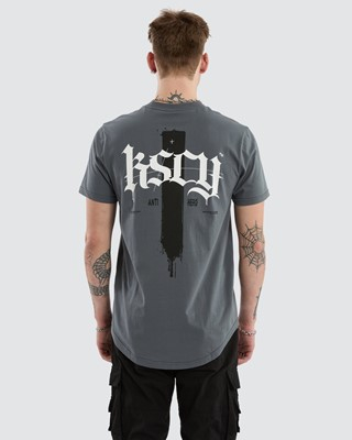 Division Dual Curved Tee - Steel Grey