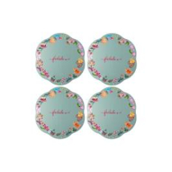 MW Fa la la Scallop Ceramic Coaster 10.5cm Set of 4 Assorted Gift Boxed