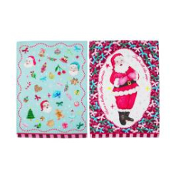MW Fa la la Tea Towel 50x70cm Set of 2 Assorted