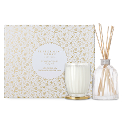 Peppermint Grove Lemongrass & Lime Mini Soy Candle & Diffuser Set