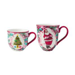 MW Fa la la Mug 430ML Set of 2 Assorted Pink & Blue Gift Boxed