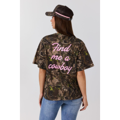 Find Me Womens Oversized T-Shirt - Camo / Pastel Pink