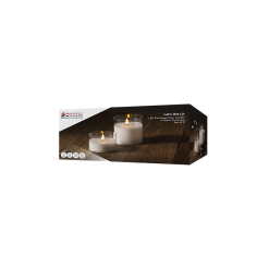 MW Let's Get Lit LED Flameless Candle Glass Hurricane Clear Set of 2 Gift Boxed